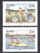 Aland 1991 Tourism/ Bicycle/ Bike/ Canoe/ Transport / Holidays / Cycling 2v set (n22456)