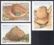 Aland 1993 Geology/ Lava/ Rocks/ Boulders/ Pothole/ Geography 3v set (n41583)