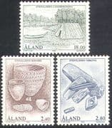 Aland 1994 Stone Age/ Canoe/ Boat/ Pots/ Tools/ Shelter/ Ceramics 3v set (n21211)