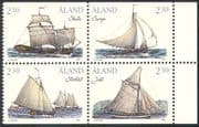 Aland 1995 Cargo Sailing Ships/ Boats/ Nautical/ Sail/ Transport 4v blk (n41573)