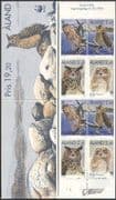 Aland 1996 WWF/ Eagle Owls/ Birds/ Raptors/ Nature/ Conservation/ Environment 8v bklt (n41574)