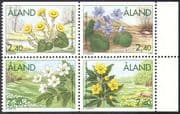 Aland 1997 Spring Flowers/Plants/Nature/Anemone/Coltsfoot 4v set blk (n41528)