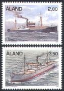 Aland 1997 Steam Freighters/ Ships/ Boats/ Nautical/ Trade/ Commerce/ Business/ Transport 2v set (n41591)