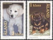 Aland 2001 Puppies/ Dogs/ Domestic Animals/ Nature/ Pets/ Dachshund 2v set (n39639)