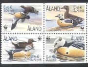 Aland 2001 WWF / Eider Duck / Birds / Nature / Conservation 4v set blk (n39644)
