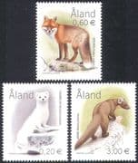 Aland 2004 Fox/ Ermine/ Marten/ Animals/ Nature/ Wildlife/ Conservation 3v set n41579