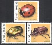 Aland 2005 Ladybird/ Chafer/ Beetles/ Insects/ Nature/ Conservation 3v set (n15315)