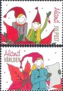 Aland 2009 Christmas/ Greetings/ Elves/ "Santa's Helpers" 2v set (af1049)