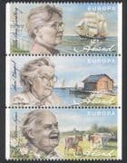 Aland 2009 Europa / Authors / Writers / People / Ships / Cattle / Transport 3v set (n39148)