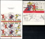 Aland 2011 The Arrow/ Fantom/ Spider/ Comic Book Superheroes/ Super Heroes/ Animation/ Cartoons 9v bklt (af1009)