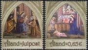 Aland 2013 Christmas/ Greetings/ Nativity/ Art/ Stable/ Cattle/ Religion 2v set (af1013)