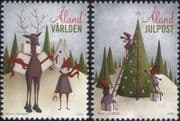 Aland 2016 Christmas/ Greetings/ Reindeer/ Trees/ Animation/ Presents 2v set (af1032)
