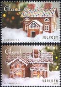 Aland 2017 Christmas/ Greetings/ Gingerbread Houses/ Biscuits/ Baking 2v set af1033