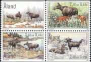 Aland Islands 2000 Elk/ Animals/ Nature/ Wildlife/ Deer/ Conservation 4v pane (n39663)
