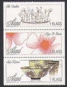 Aland Islands 2007 Arts / Crafts / Ceramics / Flowers / Crown / Artists 3v set (n36159)