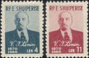 Albania 1960 Lenin/ Politics/ People/ Government/ Communism 2v set (n45005a)