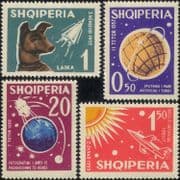 Albania 1962 Space/ Laika/ Sputnik/ Lunik/ Sun/ Satellite/ Dog/ Animals 4v set (n46326)
