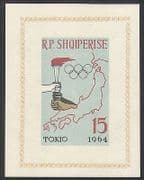 Albania 1963 Olympic Games, Tokyo / Sport / Olympics / Torch / Flame / Map impf m / s n35564