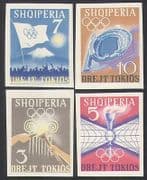 Albania 1964 Olympics / Mt Fuji / Sports / Torch / Flame / Stadium impf 4v set (n35561)