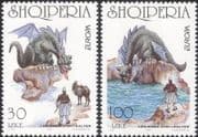 Albania 1997 Europa/ Dragon/ Horses/ Legends/ Myths/ Tales/ Animals/ Animation 2v set (b3031g)