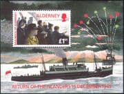 Alderney 1995 Ships/ Boats/ People/ Fireworks/ WWII/ Second World War/ Peace/ Transport 1v m/s (b6175)