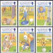 Alderney 2001 Golf/ Golfers/ Sports/ Games/ Ball/ Clubs/ Animation 6v set (n26162)