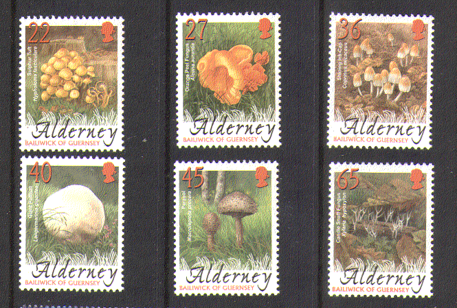 Alderney 2004 FUNGI/ Mushrooms/ Plants/ Nature 6v set (n14927)