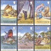 Alderney 2007 Kipling/ Books/ Just So Stories/ Animals/ Cats/ Elephant/ Giraffe 6v set (n26083)