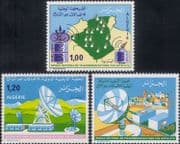 Algeria 1975 Satellite Radio Station/ Dish Aerial/ Telecomms/ Space 3v set (b8676a)