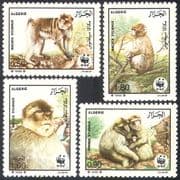 Algeria 1988 WWF / Monkeys / Apes / Animals / Nature 4v n16241