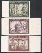 Andorra 1968 Bible / Frescoes / Art / Painting / Religion 3v set (n35751)