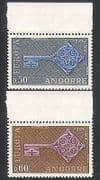 Andorra 1968 Europa / CEPT / Key / Animation 2v set (n35762)