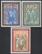 Andorra 1971 Art / Carving / Church / St John / Religion 3v set (n34130)