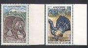 Andorra 1971 Birds / Bears / Nature Protection / Conservation / Brown Bear 2v set n35739