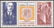 Andorra 1972 General de Gaulle/ People/ WWII/ Military/ Politics 2v set + lbl (n41866)
