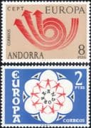 Andorra 1973 Europa/ CEPT/ Communication/ Posthorn/ Arrows/ Animation 2v set (ex1061)