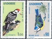 Andorra 1973 Nature Protection/ Birds/ Woodpecker/ Blue Tit/ Wildlife 2v set (n46908)