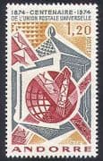 Andorra 1974 UPU / Letters / Globe / Post / Mail / Communication / Animation 1v (n35761)