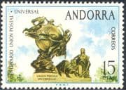 Andorra 1974 UPU/ Universal Postal Union/ Communication/ Sculpture/ Statue 1v (n43950)