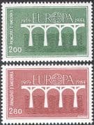 Andorra 1984 Europa/ CEPT/ Bridges Emblem/ Animation 2v set (n42827)