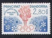 Andorra 1984 Olympic Games / Sports / Olympics / Torch / Flames / Snowflakes 1v (n39239)