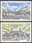Andorra 1986 Europa/ Village/ Buildings/ Chamois/ Deer/ Animals/ Nature/ Wildlife/ Architecture 2v set (n42699)