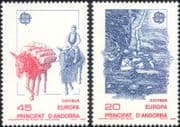 Andorra 1988 Europa/ Communications/ Mules/ Donkey/ Roads/ Transport/ Animals 2v set (ex1016)