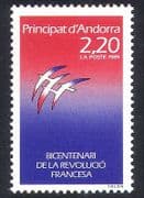 Andorra 1989 French Revolution / Birds / Animation / Nature / Politics 1v (n39395)