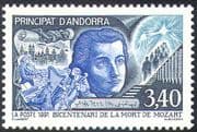 Andorra 1991 Mozart/ Composers/ Music/ Musicians/ Orchestra/ Organ Pipes/ Instruments 1v (n42698)