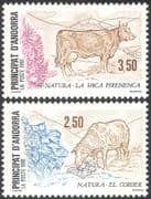 Andorra 1991 Nature Protection/ Cattle/ Sheep/ Animals/ Conservation 2v set (n43040)