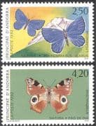 Andorra 1993 Nature Protection/ Butterflies/ Insects/ Conservation/ Environment 2v set (n21967)