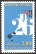 Andorra 1994 Numerals/ Date/ Co-Princes Meeting/ Politics/ Government 1v (n27658)