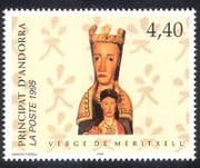 Andorra 1995 Virgin of Meritxell / Statue / Religion / Art / Craft / Carving 1v (n39396)