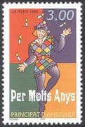 Andorra 1998 Happy Birthday/ Greetings/ Pierrot/ Clown/ Animation 1v (n42674)